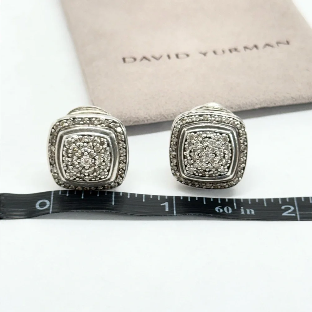David Yurman Pave Diamond Albion Earrings .925 /18K